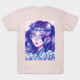 Pastel colors anime girl with flower crown T-Shirt